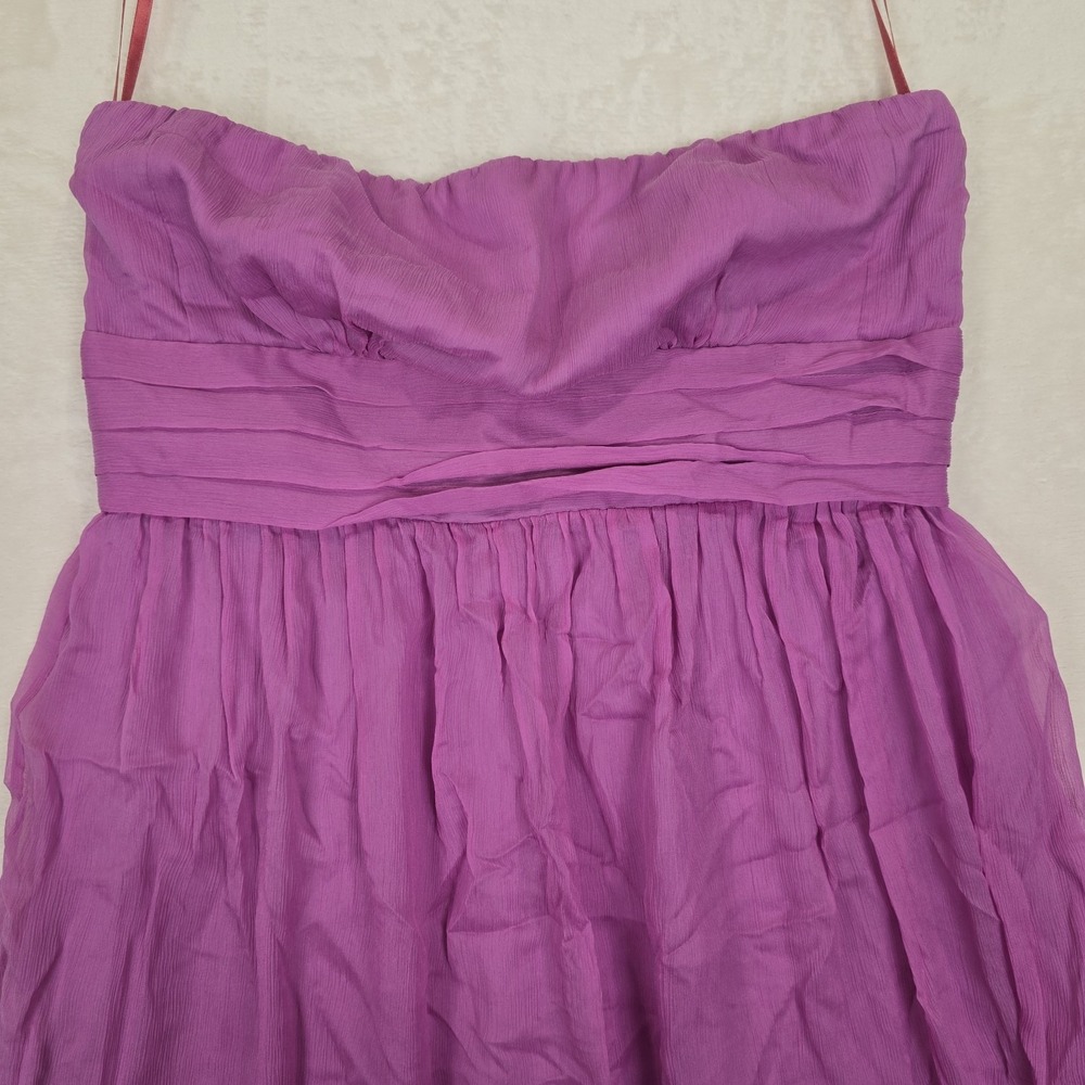 J. CREW Taryn SILK Chiffon Dress Strapless Holiday Party Cocktail Size 6 - Picture 2 of 9